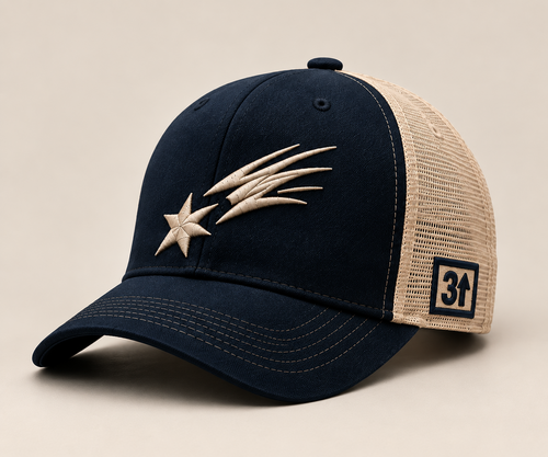 Shooting Star cap front 45 degree product photo