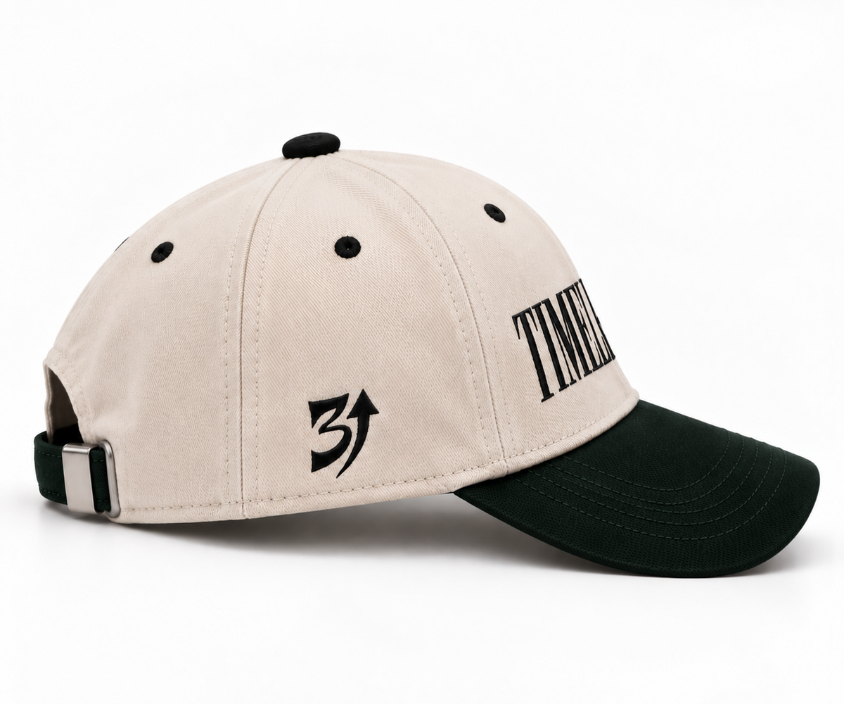 TIMeless Third Exit cap front three-quarter view